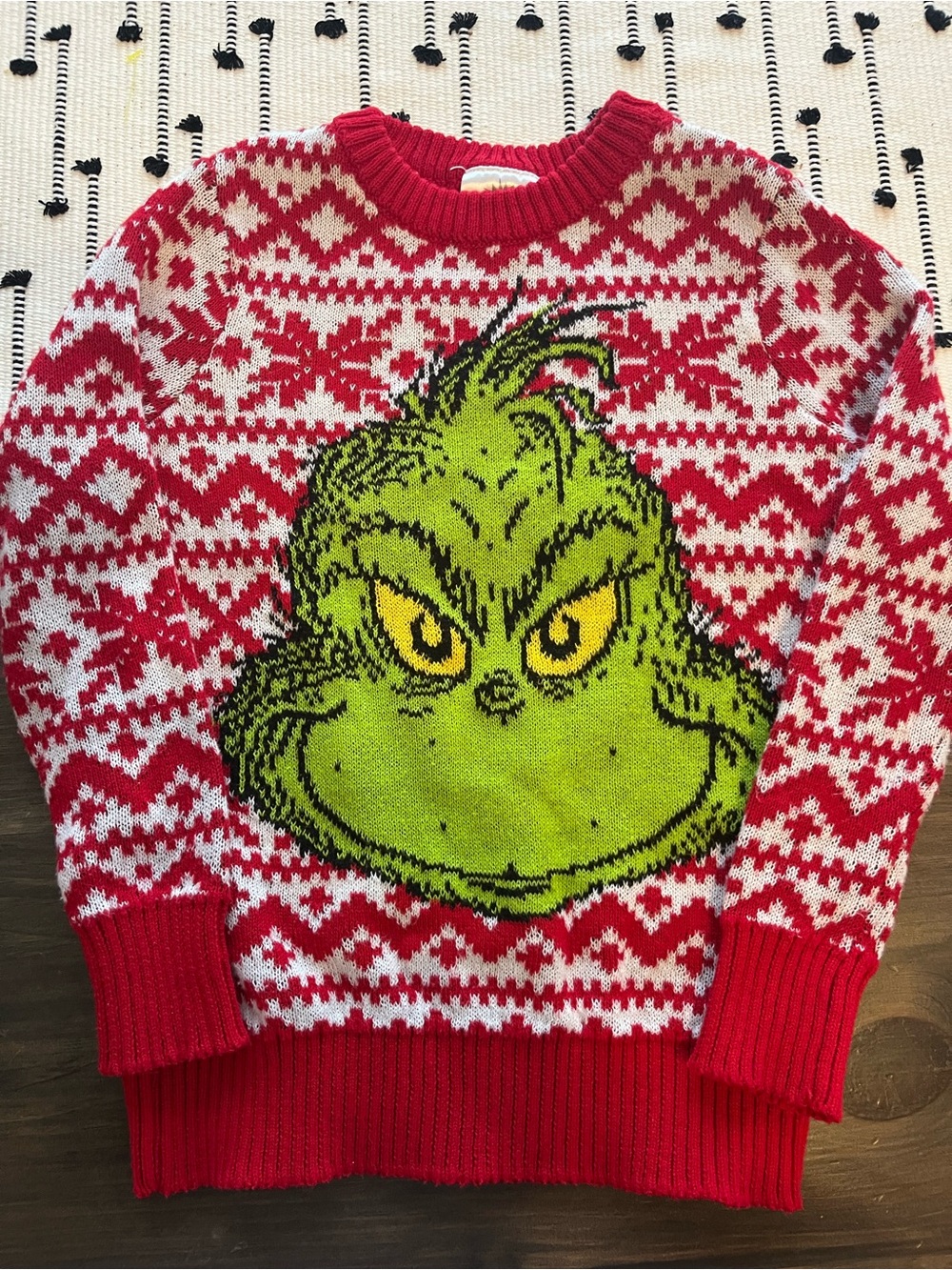 Grinch Knit Holiday Sweater - Green Graphic